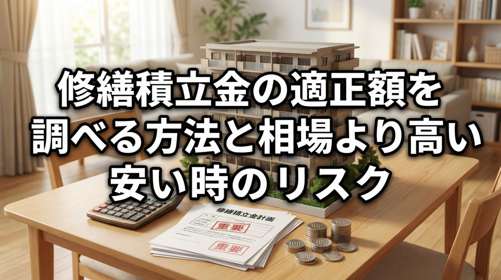 修繕積立金の適正額を調べる方法と相場より高い安い時のリスクの画像