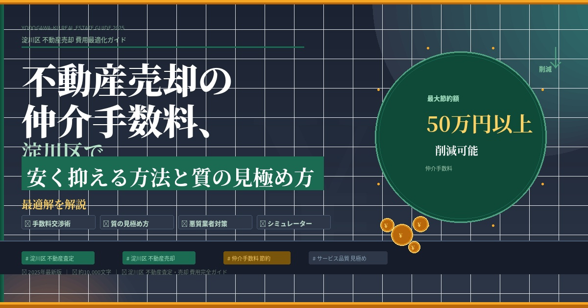 【2026年】不動産売却の仲介手数料、淀川区で安く抑える方法とサービスの質の見極め方 の画像