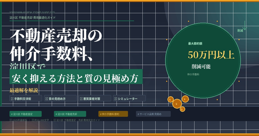 【2026年】不動産売却の仲介手数料、淀川区で安く抑える方法とサービスの質の見極め方 の画像