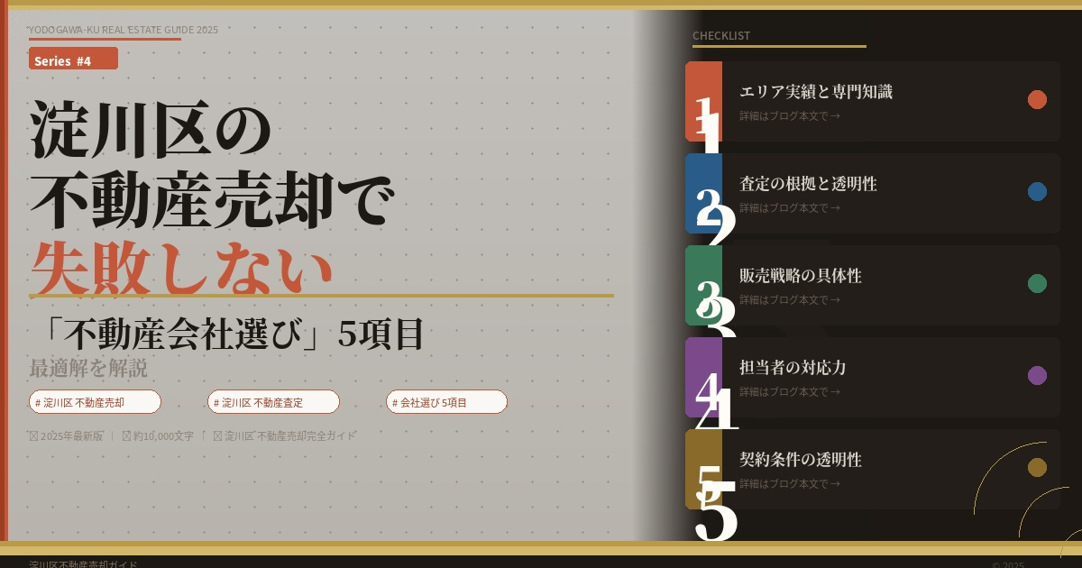 【2026年】淀川区の不動産売却で失敗しないための「不動産会社選び」5項目 の画像