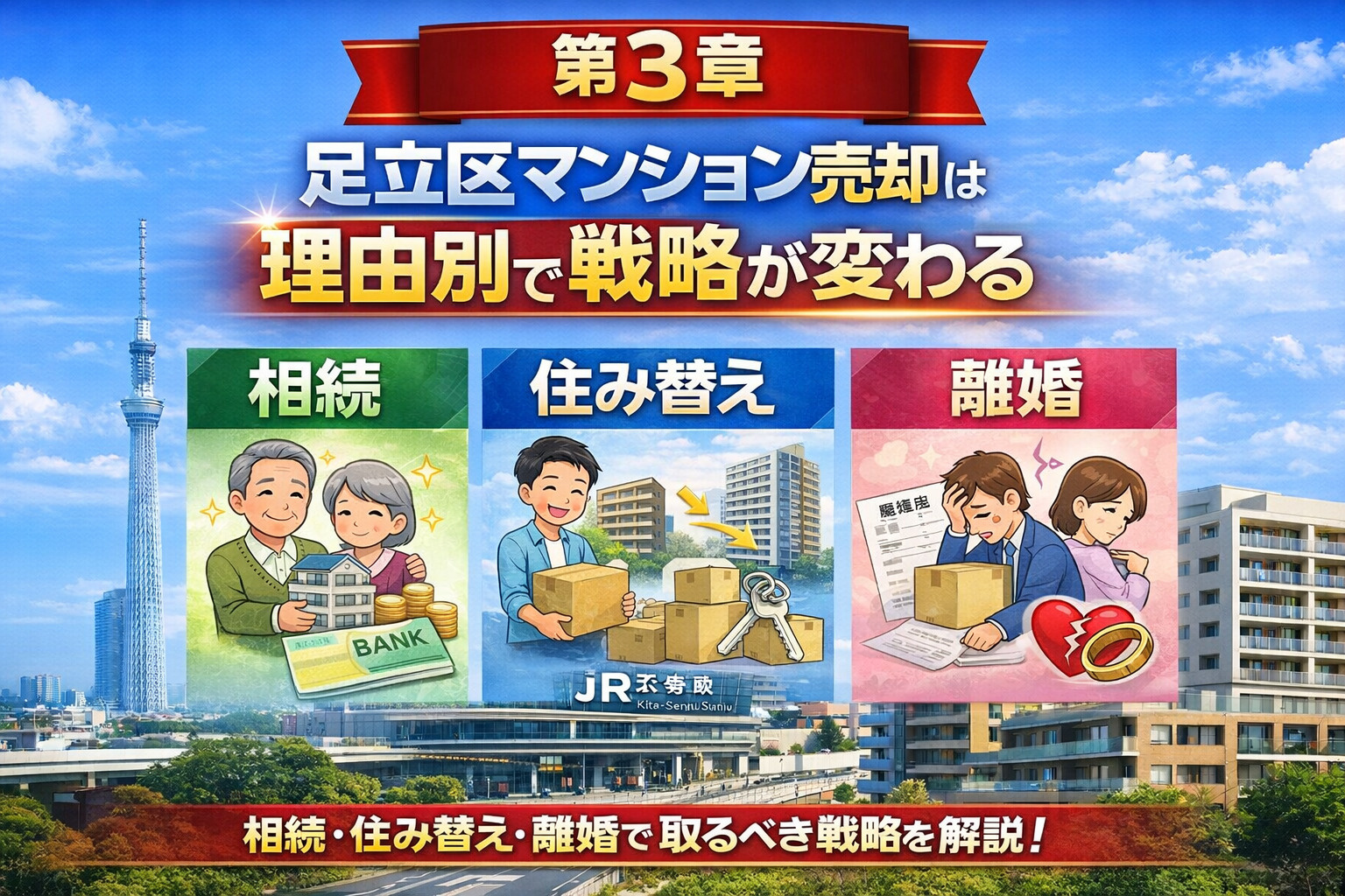 足立区マンション売却を相続・住み替え・離婚別に解説