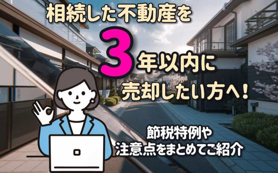 相続した不動産を3年以内に売却したい方へ！節税特例や注意点をまとめて紹介の画像