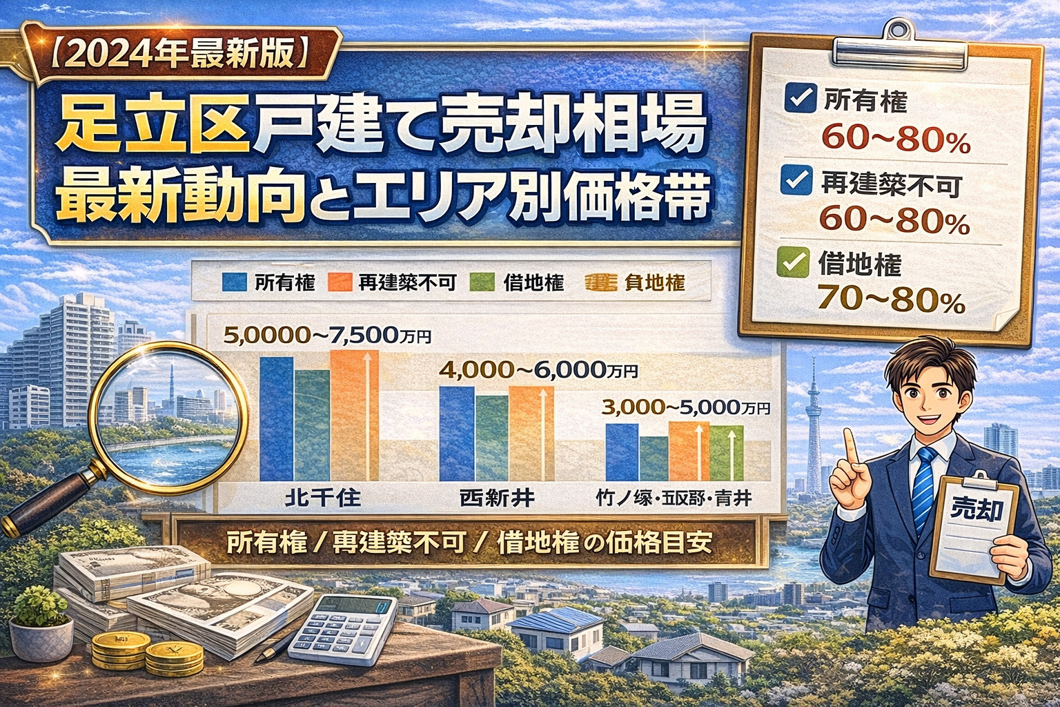 足立区戸建て売却相場とエリア別価格帯