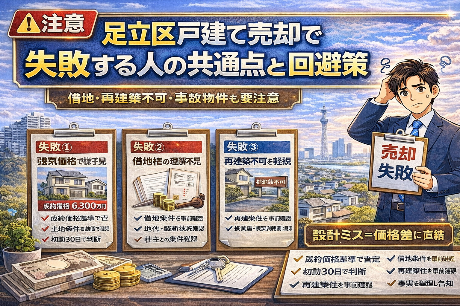足立区戸建て売却の失敗事例と回避策