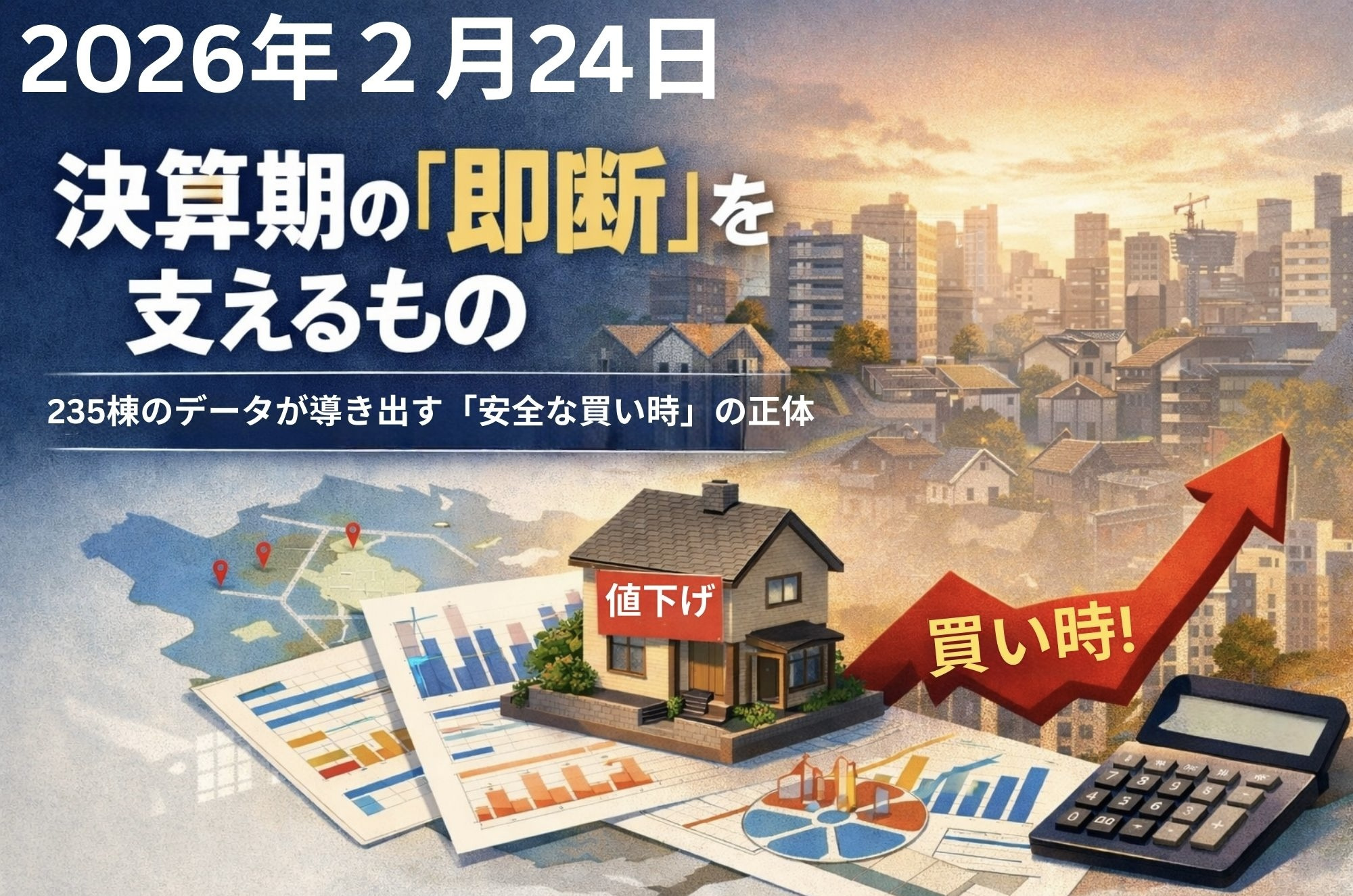 （2026年2月24日）決算期の「即断」を支えるもの。235棟のデータが導き出す「安全な買い時」の正体の画像