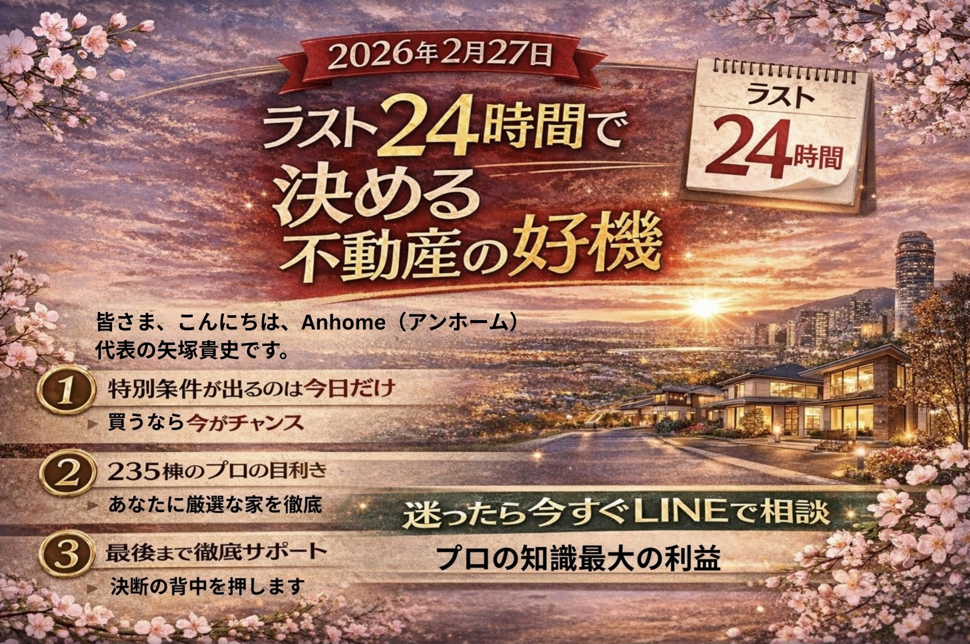 （2026年2月27日）ラスト24時間の決断。235棟の現場を見てきた私が、最後に背中を押す理由の画像
