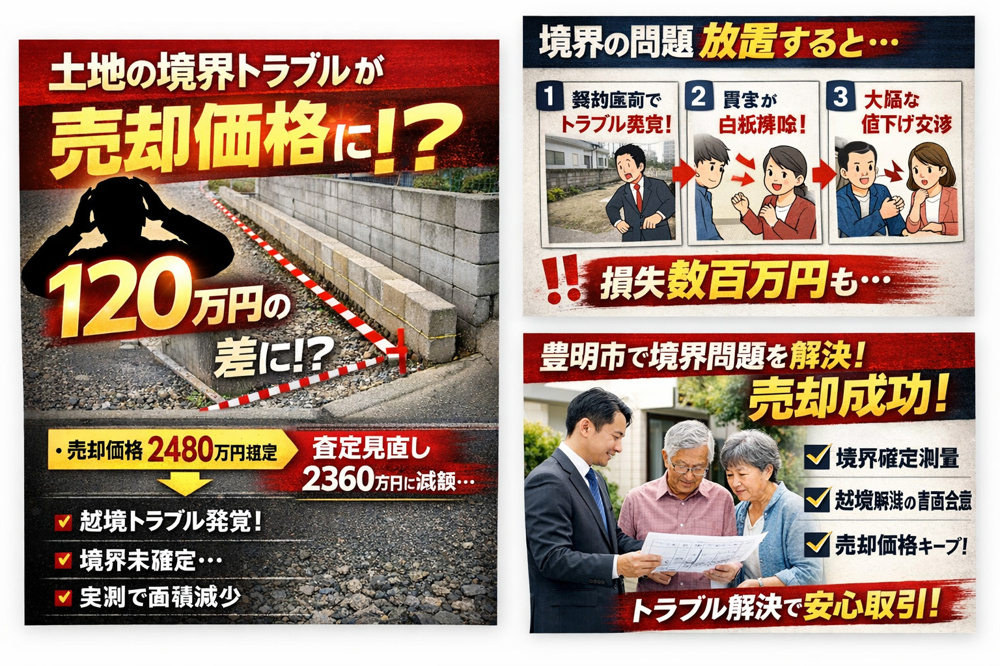 【実例あり】豊明市の境界問題で売却価格が120万円変わった話｜測量トラブルの真実と解決策の画像
