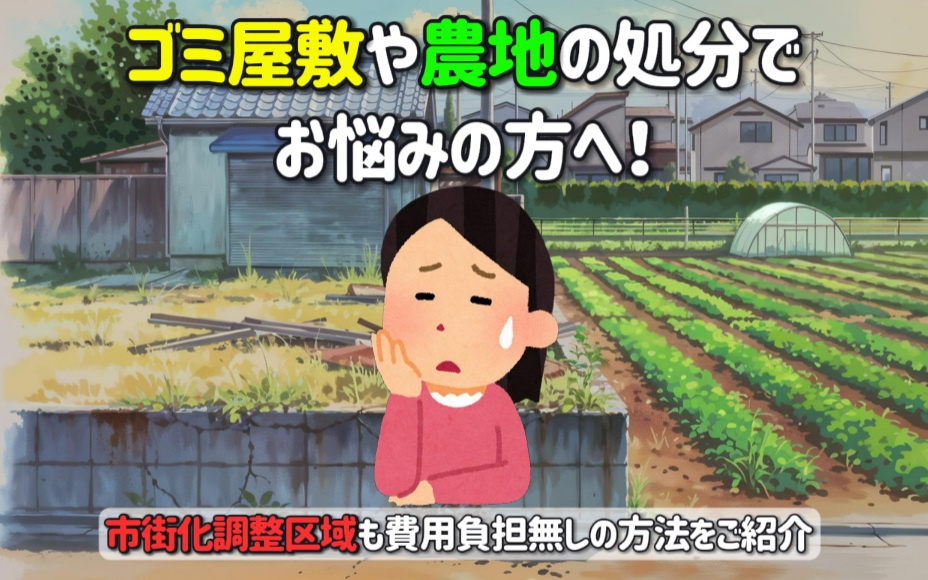ゴミ屋敷や農地の処分で悩む方へ！市街化調整区域も費用負担無しの方法をご紹介の画像