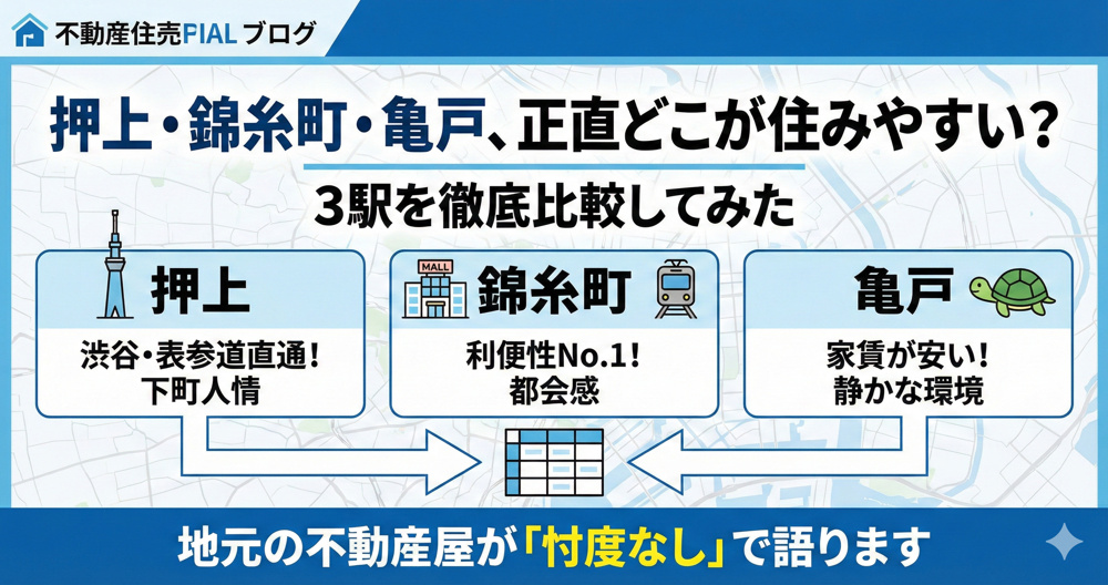 押上・錦糸町・亀戸、正直どこが住みやすい？3駅を徹底比較してみたの画像