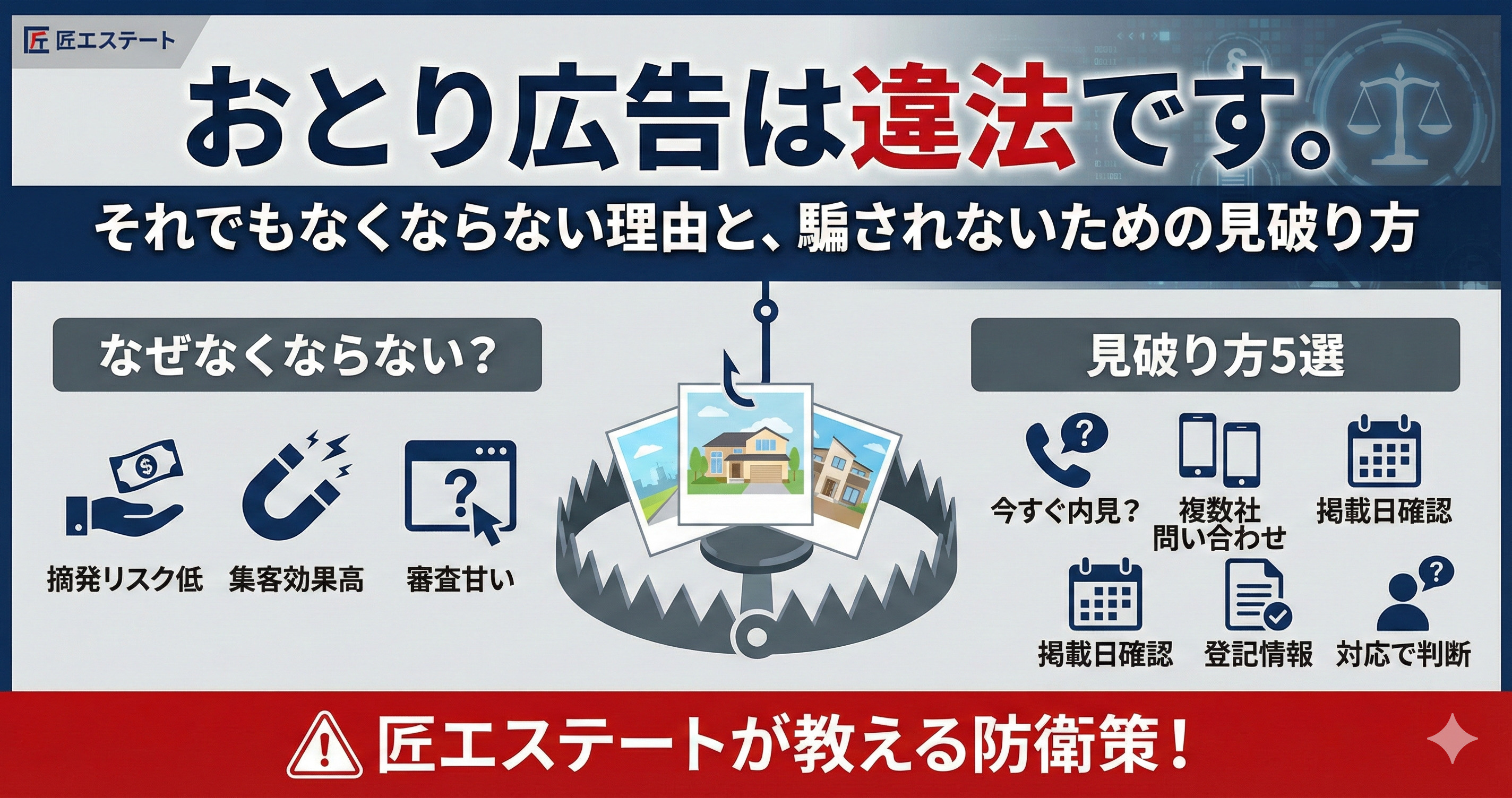 おとり広告は違法です。それでもなくならない理由と、騙されないための見破り方の画像