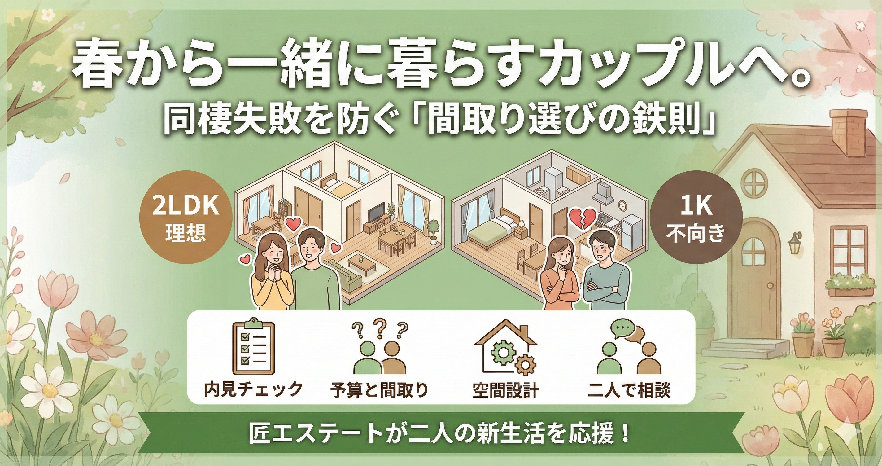 春から一緒に暮らすカップルへ。 同棲失敗を防ぐ「間取り選びの鉄則」の画像