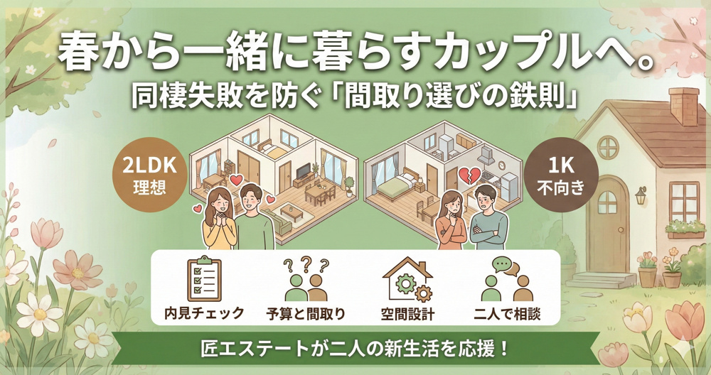 春から一緒に暮らすカップルへ。 同棲失敗を防ぐ「間取り選びの鉄則」の画像