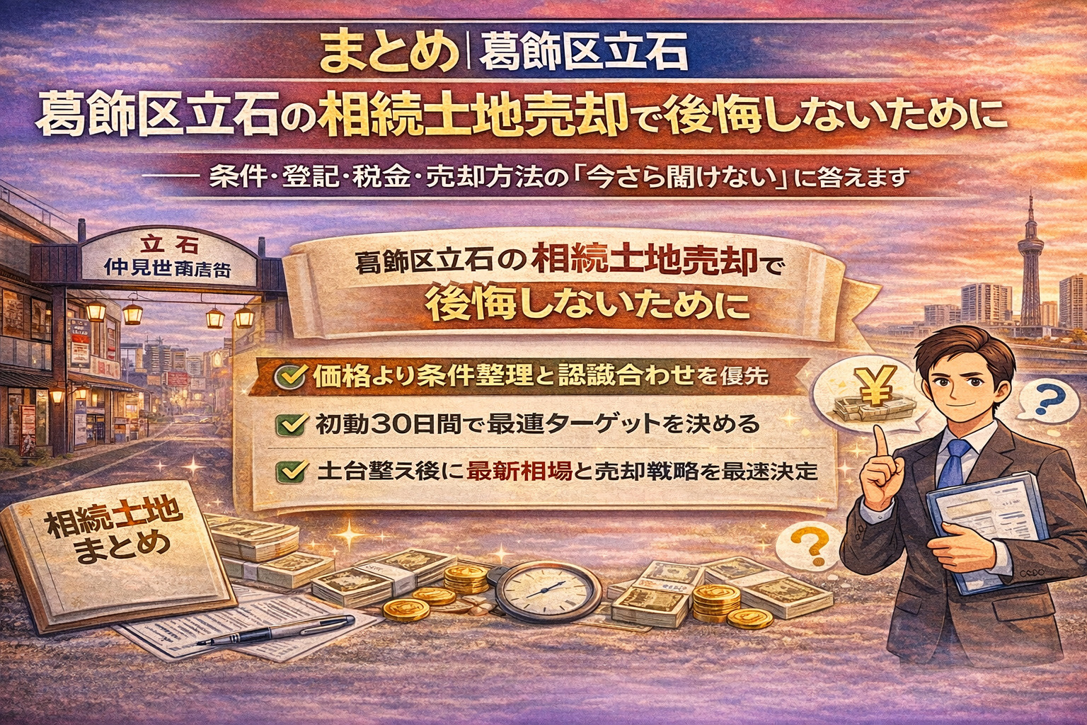 葛飾区立石の相続土地売却まとめイメージ