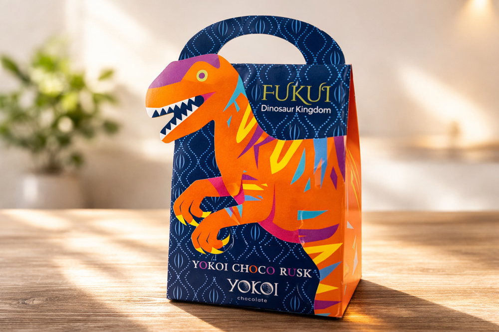 お友達から福井県土産をいただきました。|恐竜デザインが可愛いチョコラスクの画像