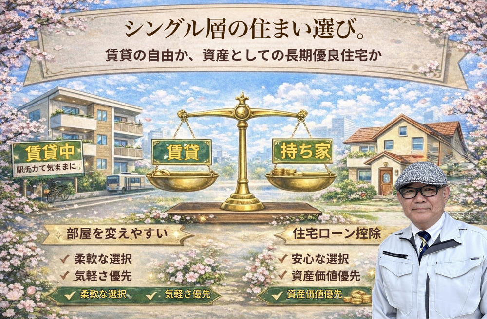 （2026年3月5日）シングル層の住まい選び。賃貸の自由か、資産としての長期優良住宅かの画像