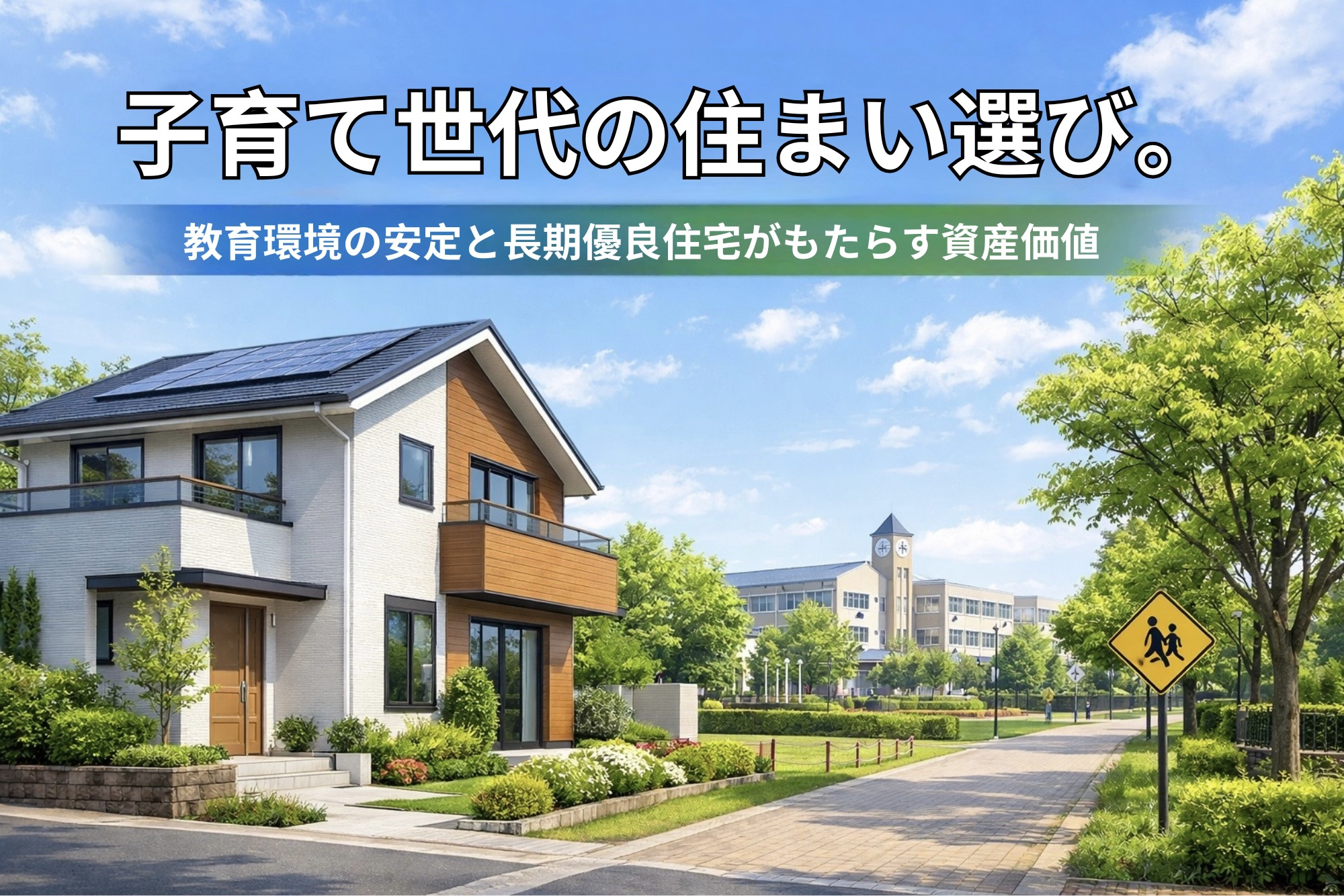 （2026年3月9日）子育て世代の住まい選び。教育環境の安定と長期優良住宅がもたらす資産価値の画像