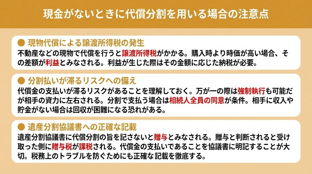 現金がない場合でも代償分割はできる？