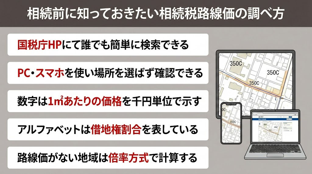 相続前に知っておきたい相続税路線価の調べ方