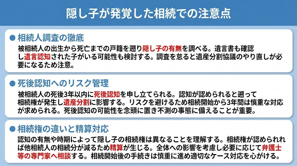 隠し子が発覚した相続での注意点