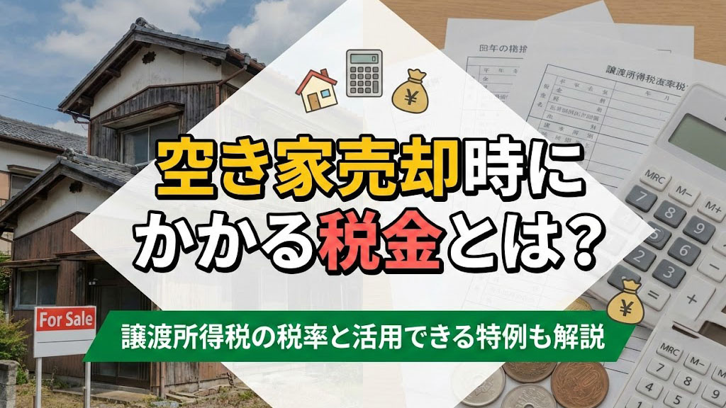 空き家売却時にかかる税金とは？譲渡所得税の税率と活用できる特例も解説の画像