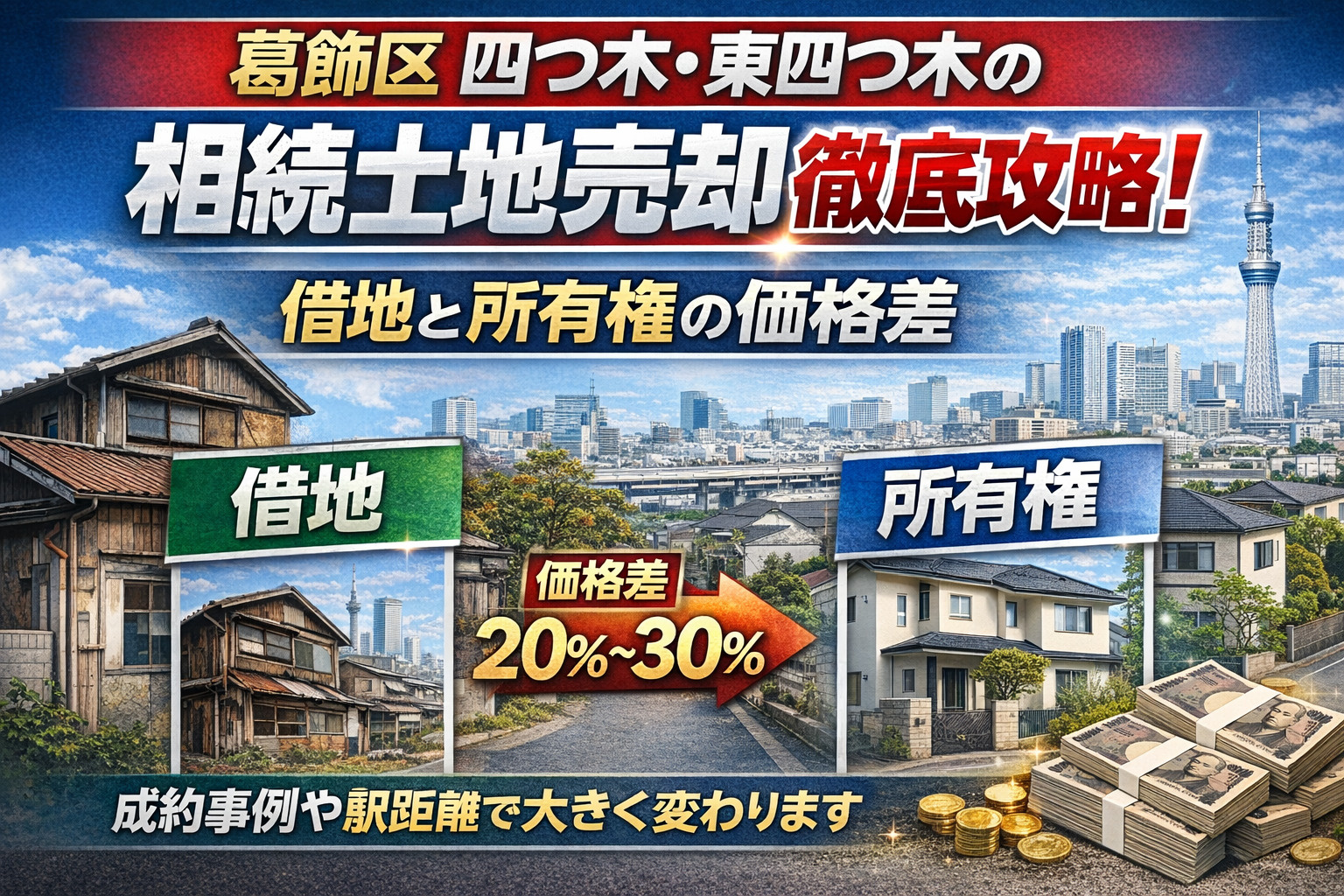 四つ木東四つ木 相続土地売却相場 借地と所有権の価格差