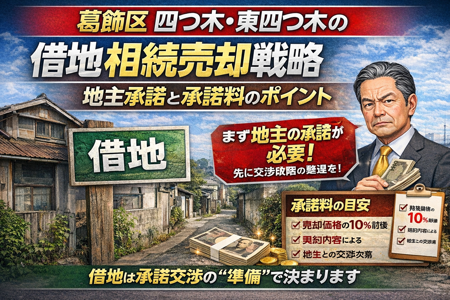 四つ木東四つ木 借地相続売却 地主承諾と承諾料