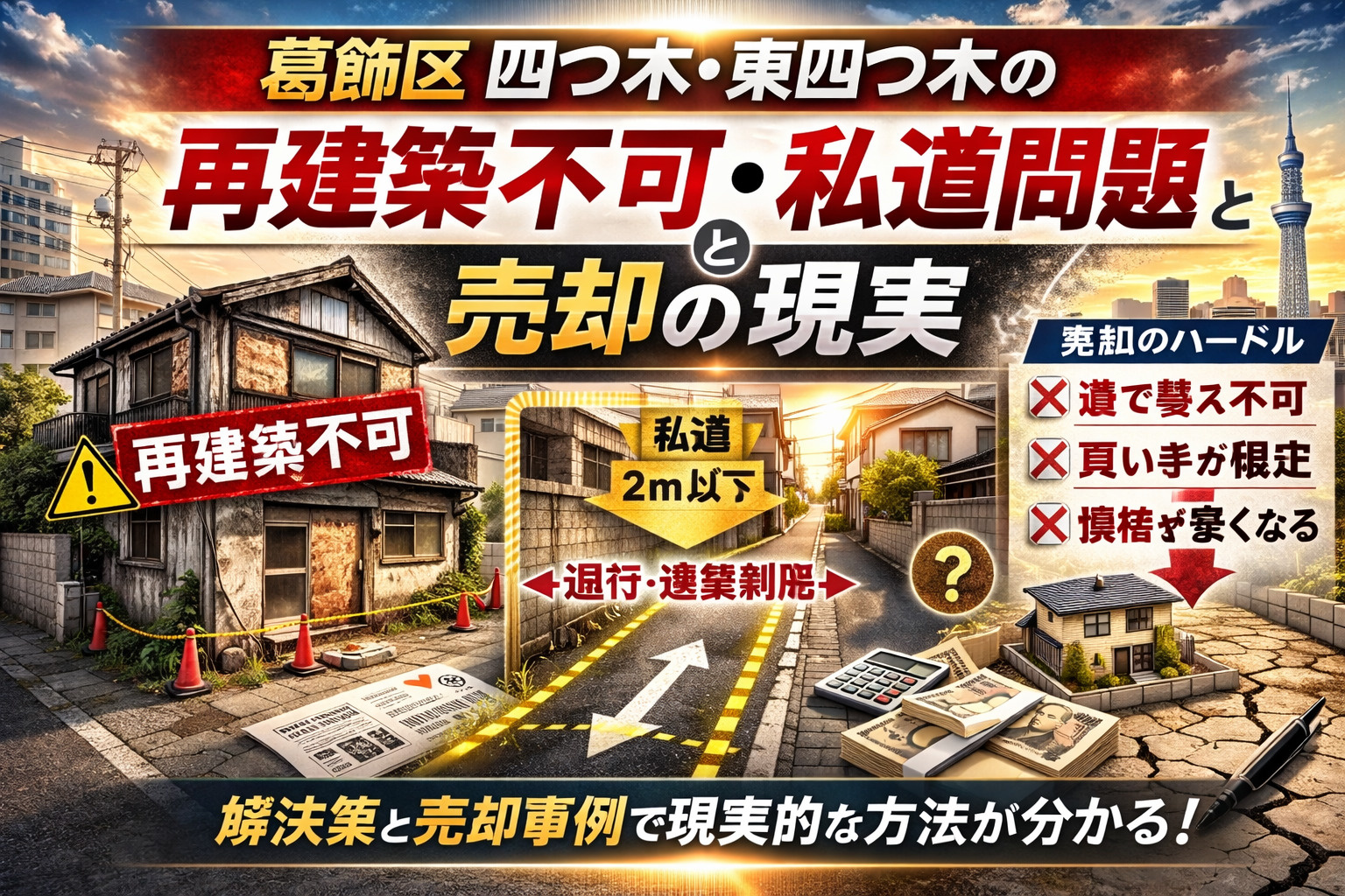 四つ木東四つ木 再建築不可 私道問題 相続土地売却