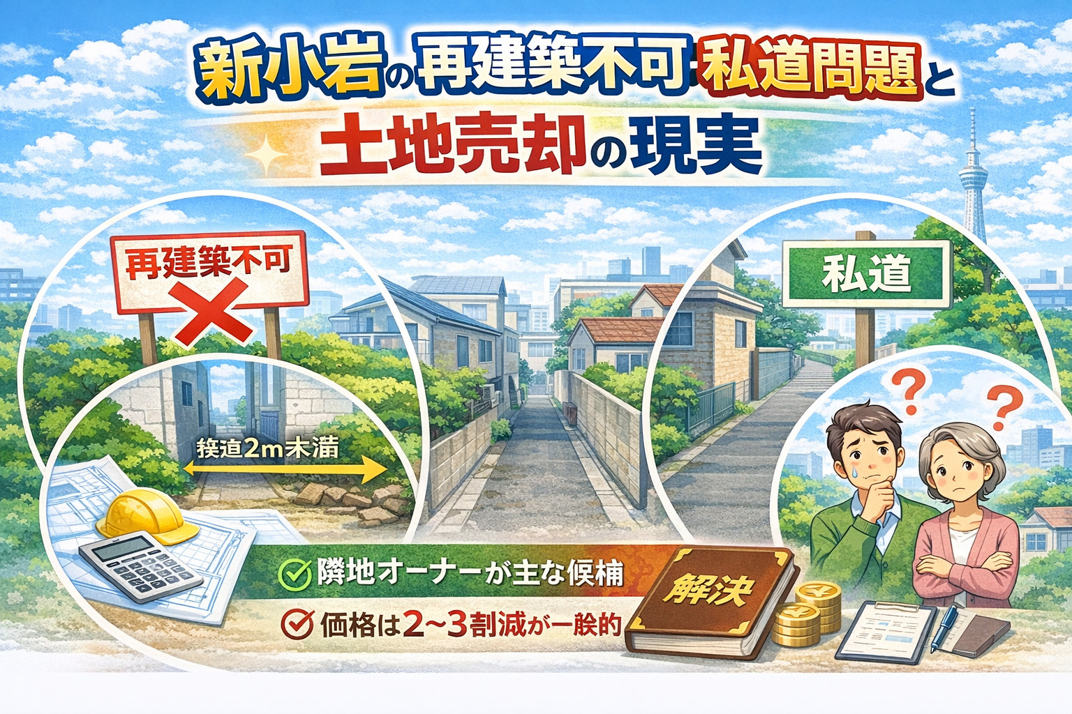 新小岩 再建築不可 私道問題 土地売却