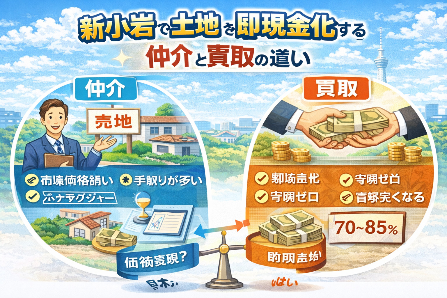新小岩 土地買取 即現金化 仲介比較