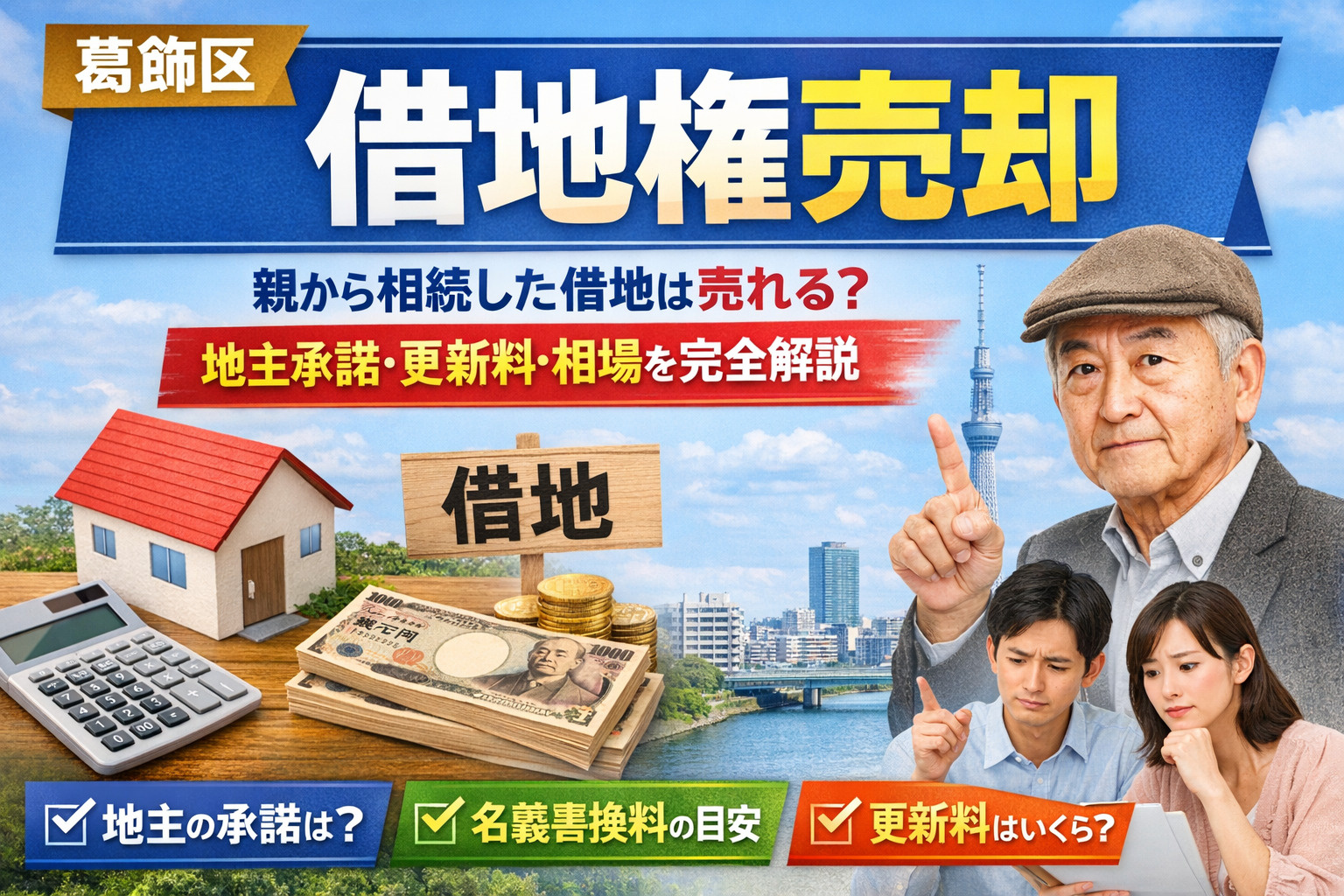 【葛飾区 借地権売却】親から相続した借地は売れる？地主承諾・更新料・相場を完全解説の画像