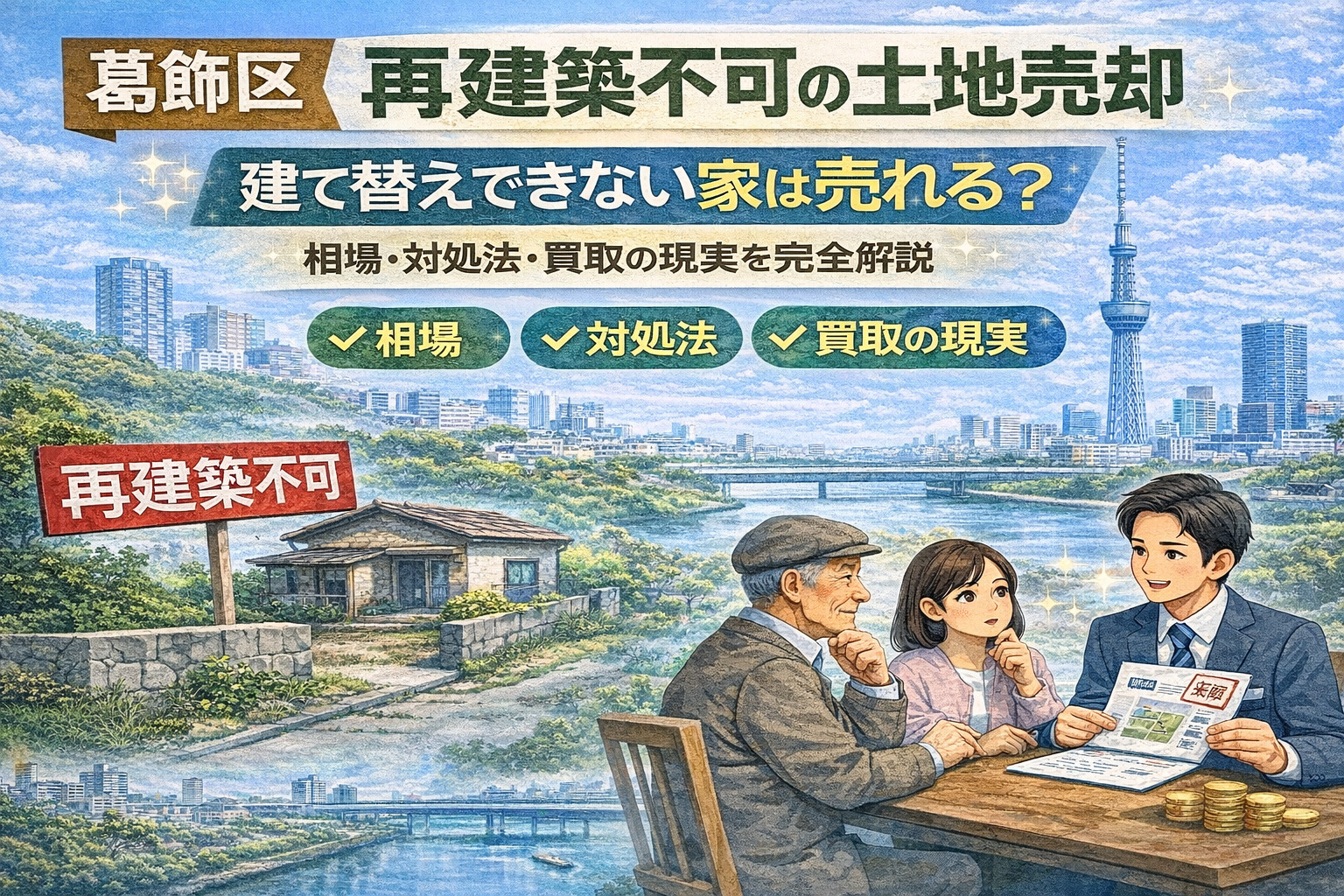 【葛飾区 再建築不可の土地売却】建て替えできない家は売れる？相場と対処法の画像