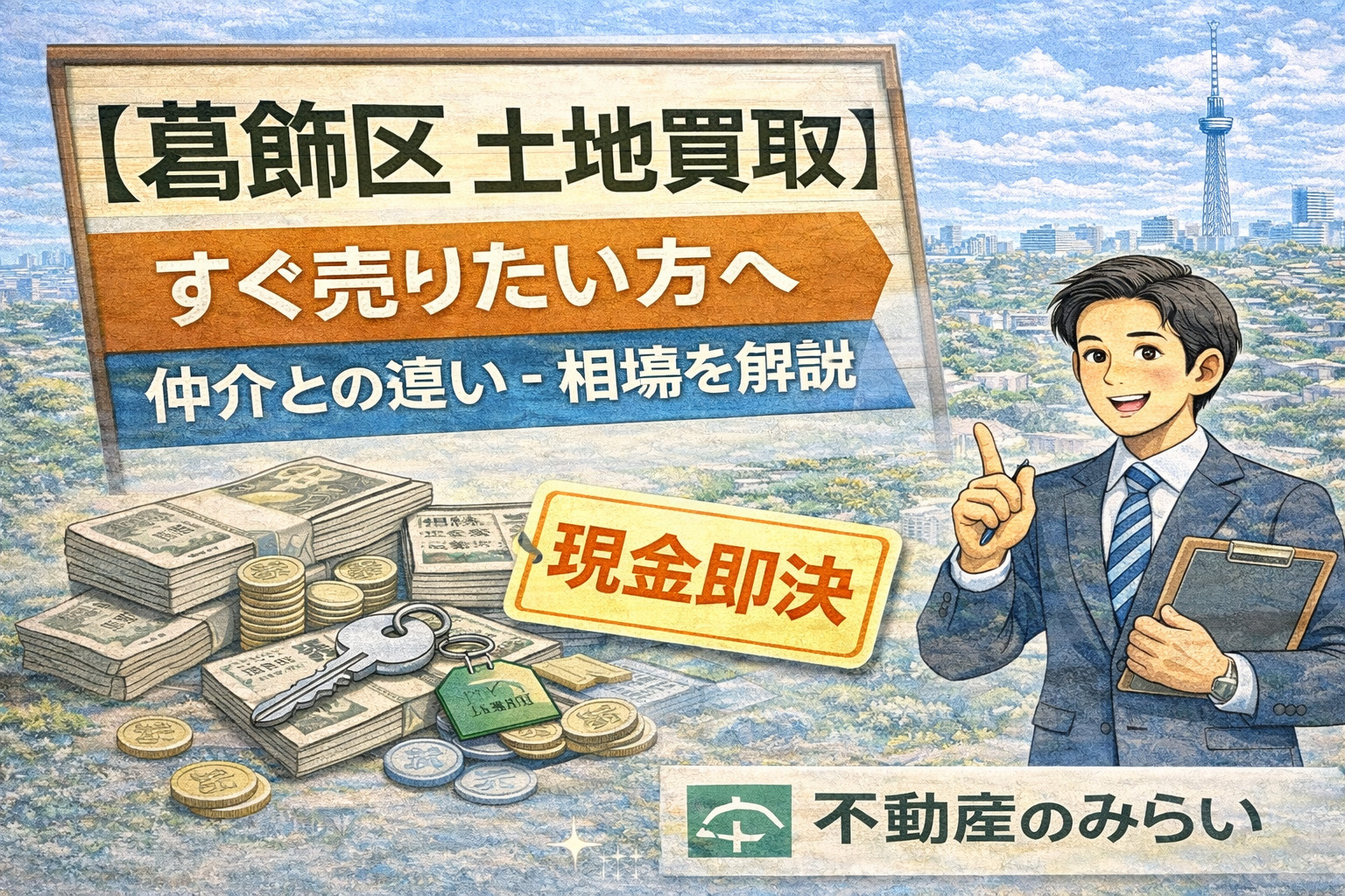 葛飾区の土地買取と即現金化イメージ