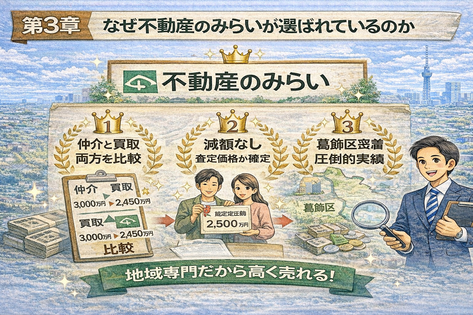 葛飾区で土地買取相談する様子イメージ