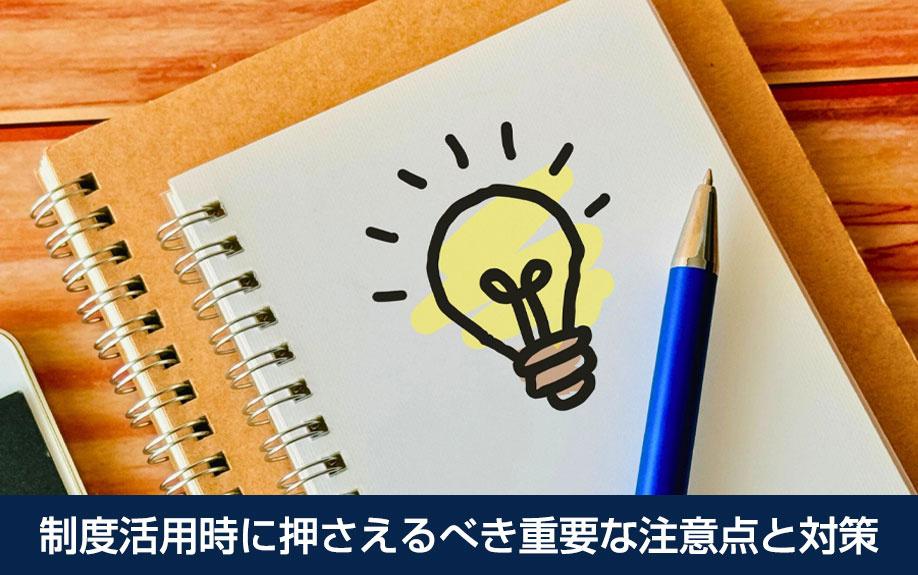 制度活用時に押さえるべき重要な注意点と対策