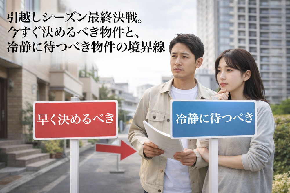 （2026年3月23日）引越しシーズン最終決戦。今すぐ決めるべき物件と、冷静に待つべき物件の境界線の画像