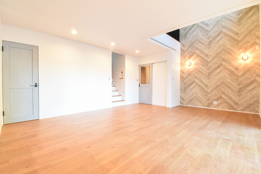 上部吹き抜けのリビング