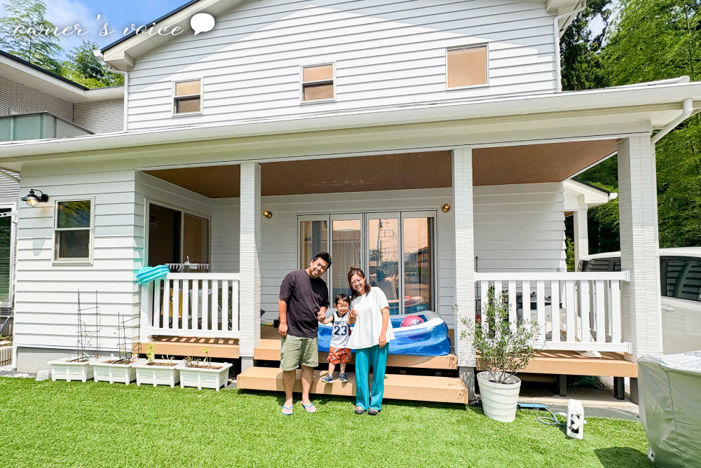 ラップサイディングとカバードポーチが映える、自然に囲まれたアメリカンハウス＿川越市 M様の画像