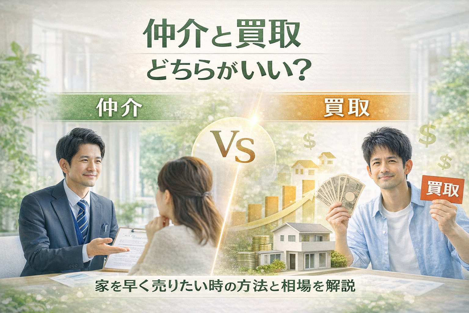 仲介と買取どちらがいいか迷う方へ！越谷市で家を早く売りたい時の方法と相場を解説の画像