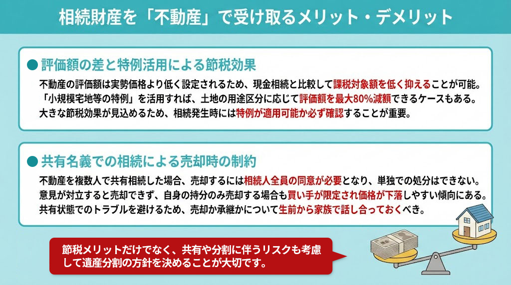 相続財産を「不動産」で受け取るメリット・デメリット