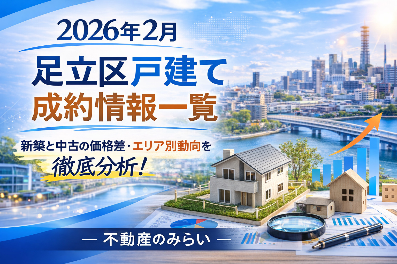 【2026年2月】足立区戸建て成約情報一覧 新築と中古の価格差・エリア別動向を徹底分析｜不動産のみらいの画像