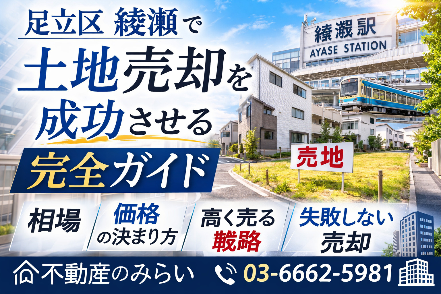 【2026年最新版】足立区綾瀬で土地売却を成功させる完全戦略｜相場・再開発・高値で売る初動30日の画像