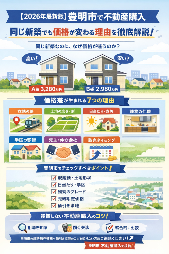 【2026年最新版】豊明市で不動産購入 同じ新築でも価格が変わる理由を徹底解説｜後悔しないための完全ガイドの画像