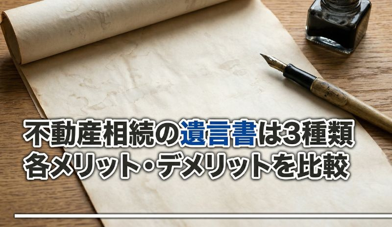 不動産相続の遺言書は3種類｜各メリット・デメリットを比較