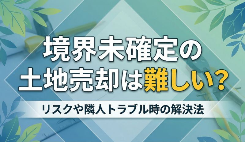 境界未確定の土地売却は難しい？リスクや隣人トラブル時の解決法の画像