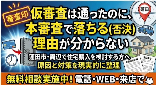 住宅ローン仮審査通過でも本審査で落ちる人の共通点3つの画像