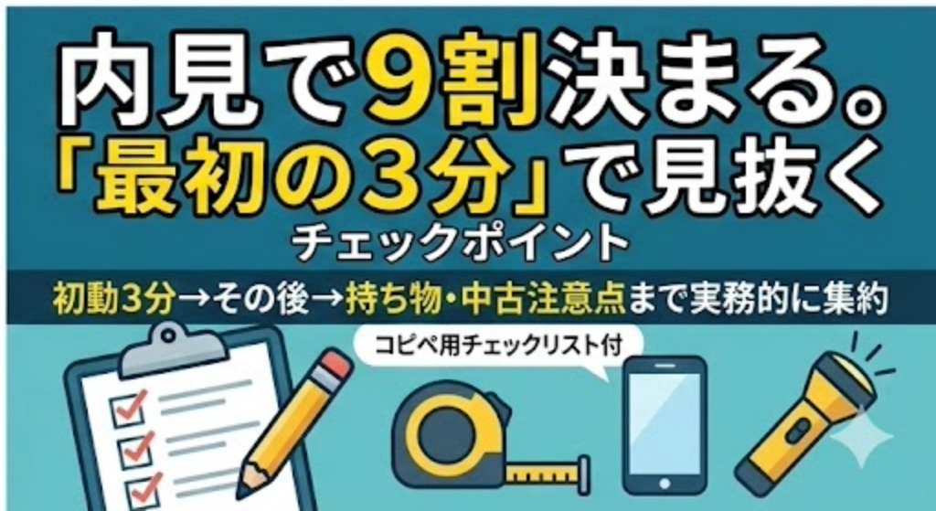 内見で9割決まる。「最初の3分」で見抜くチェックポイントの画像