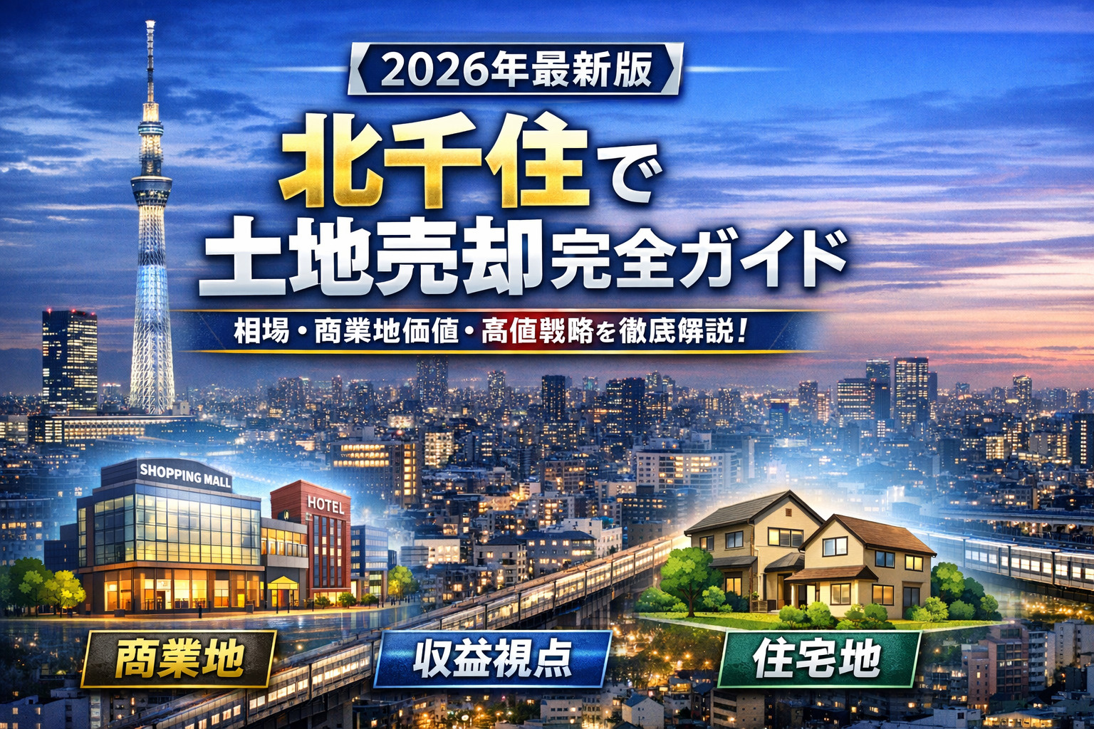 【2026年最新版】北千住で土地売却を成功させる完全ガイド｜相場・商業地価値・高値戦略まで徹底解説の画像