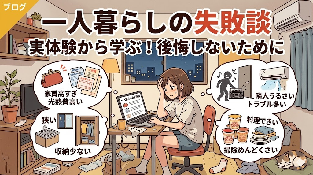 一人暮らしの体験談から学ぶ失敗談は必見！初めての方が避けたい注意点も紹介の画像