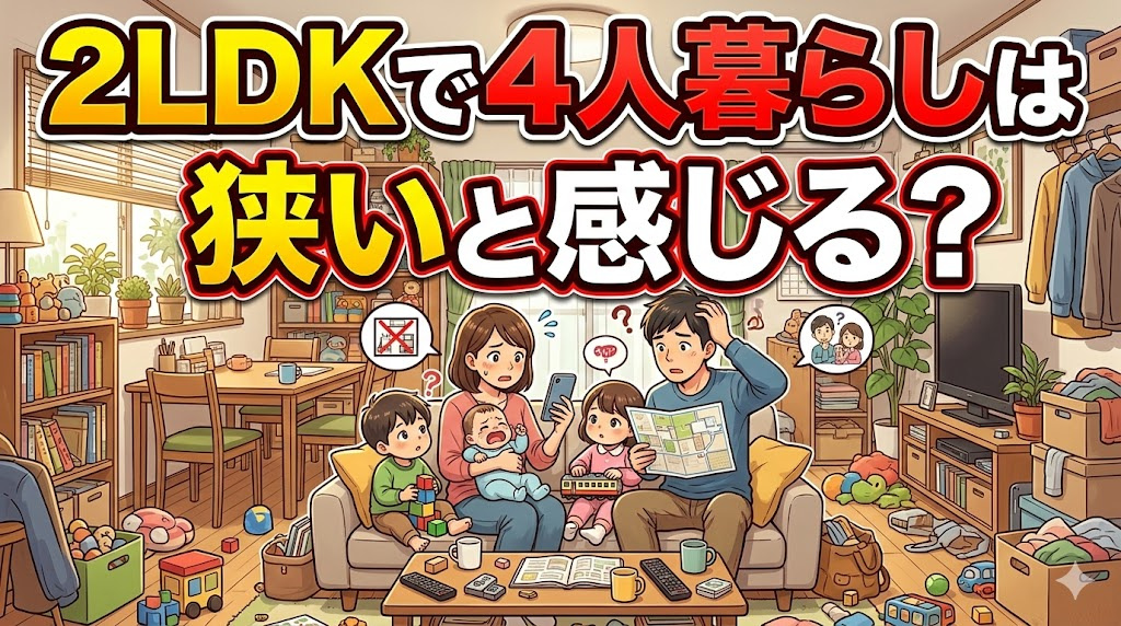 2LDKで4人暮らしは狭いと感じる？対策や快適な住まい方をご紹介の画像