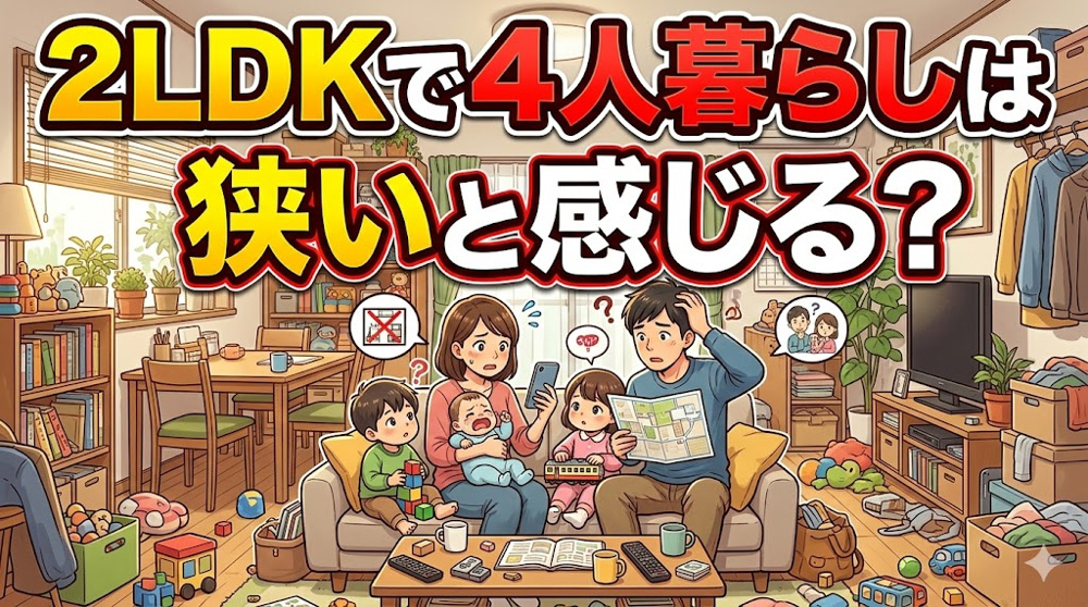 2LDKで4人暮らしは狭いと感じる？対策や快適な住まい方をご紹介の画像
